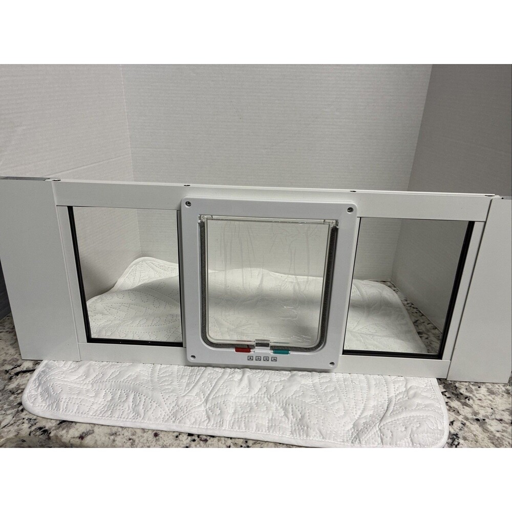 Aluminum Cat Door for Windows - Adjustable to Fit Window Width 24"-28", Quick...